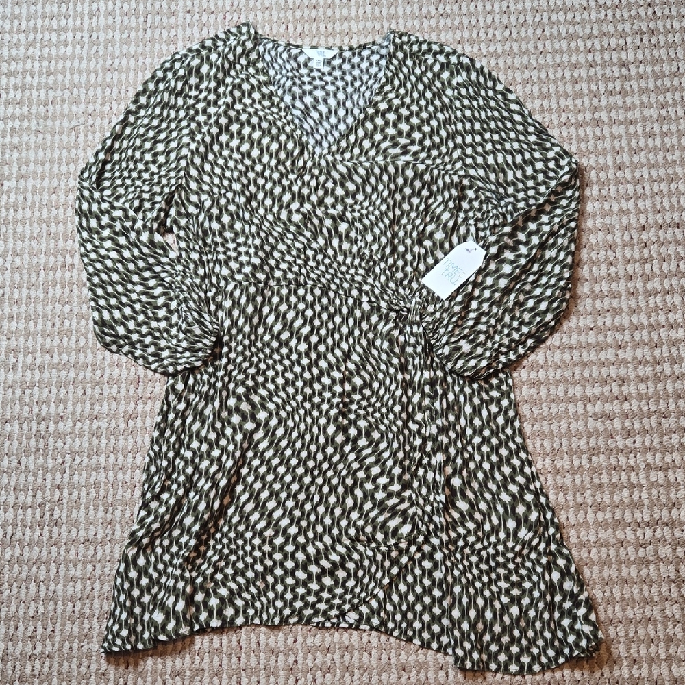 Livaeco Viscose Birla Cellulose XXXL 22 Green Field Wrap Plus Size Dress